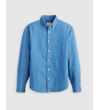 Levi's Camisa de bot�es azul genu�na