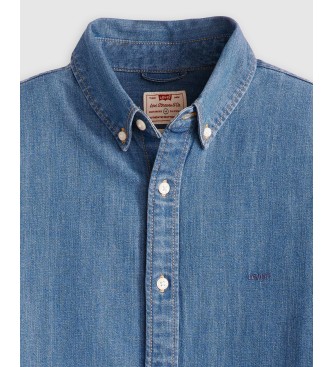 Levi's Camisa de bot�es azul genu�na