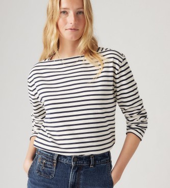 Levi's T-shirt Bay Sailor bianca, blu scuro