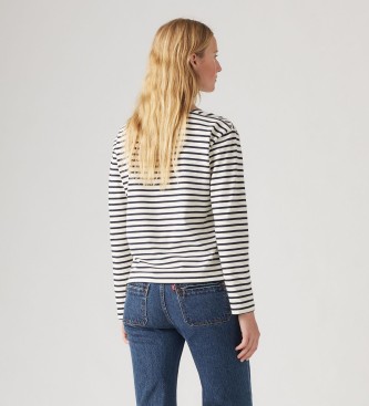 Levi's T-shirt Bay Sailor bianca, blu scuro