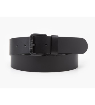 Levi's Cinturon de piel Textured Roller Buckle Negro