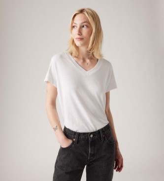 Levi's T-shirt  col V carr blanc