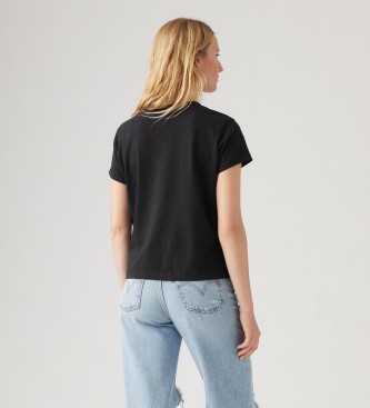 Levi's Vierkant T-shirt met V-hals zwart