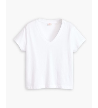 Levi's T-shirt mit quadratischem V-Ausschnitt wei