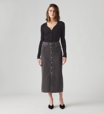 Levi's Black midi skirt with buttons