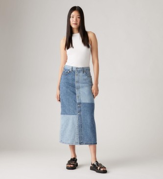 Levi's Falda midi con botones azul