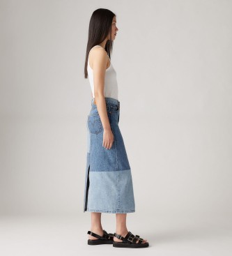 Levi's Falda midi con botones azul