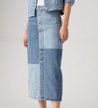 Levi's Jupe midi avec boutons bleus