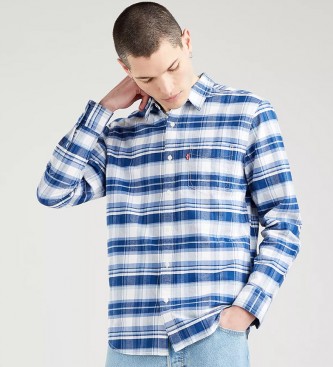 Levi's Camisa Clásica a cuadros azul, blanco