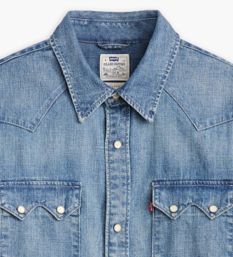 Levi's Camicia blu western a dente di sega Rlx Fit