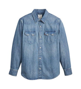 Levi's Camicia blu western a dente di sega Rlx Fit