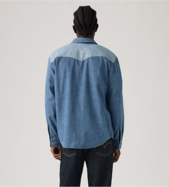 Levi's Camisa western front yoke relaxed azul médio