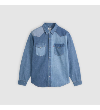 Levi's Camisa western front yoke relaxed azul médio