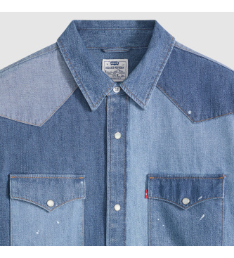 Levi's Camisa western front yoke relaxed azul médio