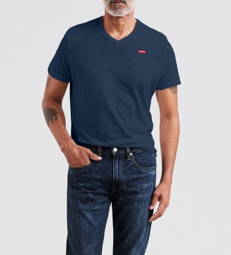 Levi's T-shirt à col en V bleu