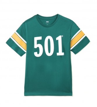 Levi's Bedrukt T-shirt Ronde Hals 501 groen