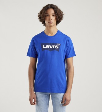 Levi's Grafisch T-shirt met ronde hals blauw