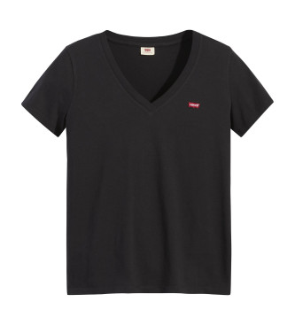 Levi's Perfektes Kaviar-T-Shirt mit V-Ausschnitt schwarz 