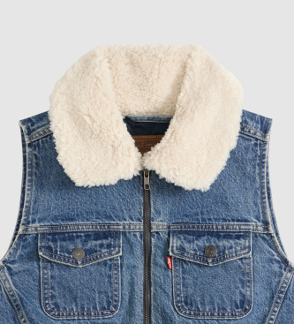 Levi's Middenblauw tiny sherpa vest