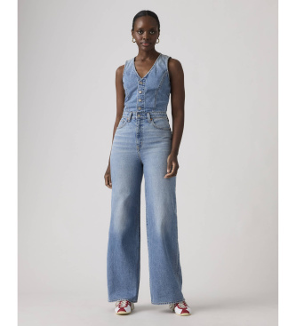 Levi's Macac�o de ganga azul de perna larga e leve