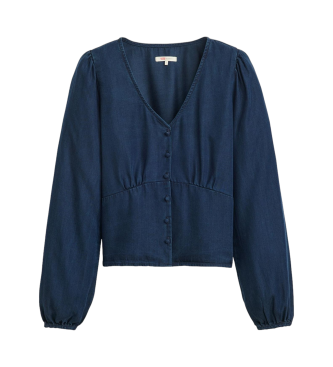 Levi's Dolores Navy Blouse met lange mouwen