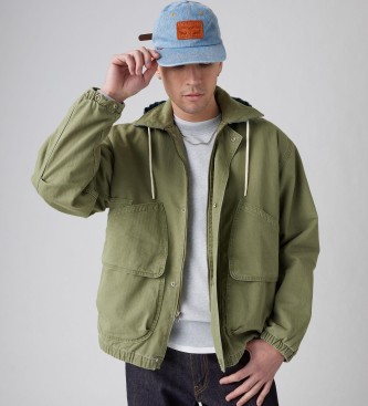 Levi's Giacca Duboce Work Verde con cappuccio