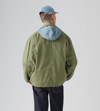 Levi's Giacca Duboce Work Verde con cappuccio