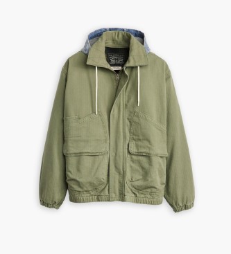 Levi's Giacca Duboce Work Verde con cappuccio