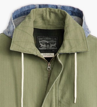 Levi's Duboce Work hooded jacket green