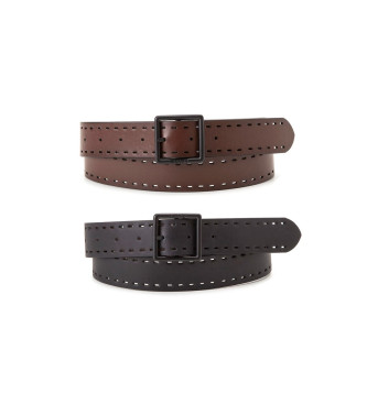Levi's Elevated Core Reversible Leather Belt czarny, brązowy
