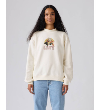 Levi's Felpa bianca a collo alto con grafica Collins