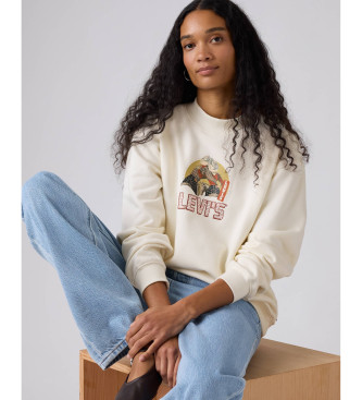 Levi's Felpa bianca a collo alto con grafica Collins