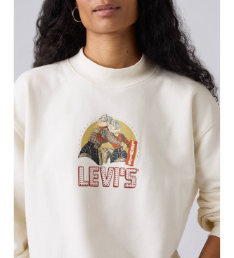 Levi's Felpa bianca a collo alto con grafica Collins