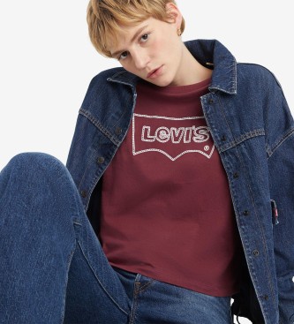 Levi's T-shirt squadrata grafica marrone