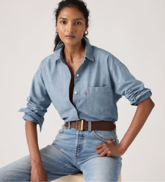 Levi's Harlie Boyfriend Shirt modra