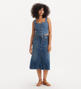 Levi's Falda de tiro alto y lnea A Decon azul