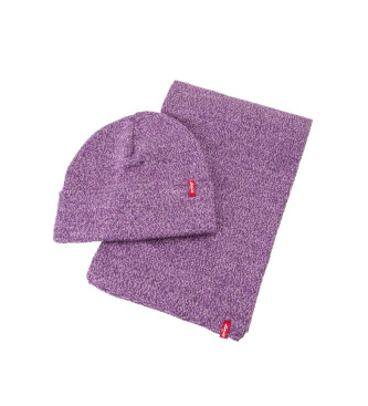 Levi's Set regalo con sciarpa e cappello lilla