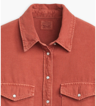 Levi's Camisa Iconic Western Marsala vermelho