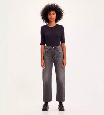 Levi's Ribcage straight ankle jeans sort