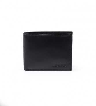Levi's Leather wallet black -11x2x8.5cm