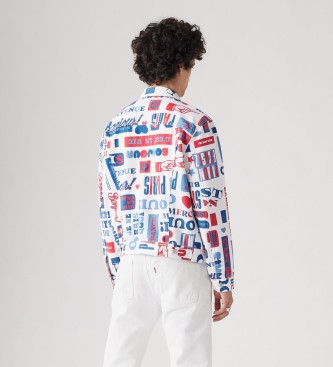 Levi's Veste de camionneur pour le blanc de Pari