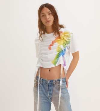 Levi's T-shirt Cinched Short Stack blanc