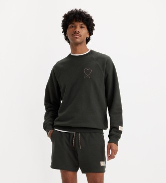 Levi's Relaxed Raglan Crewneck sweatshirt zwart