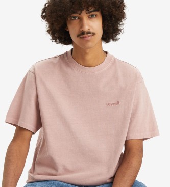 Levi's T-shirt rosa vintage con linguetta rossa