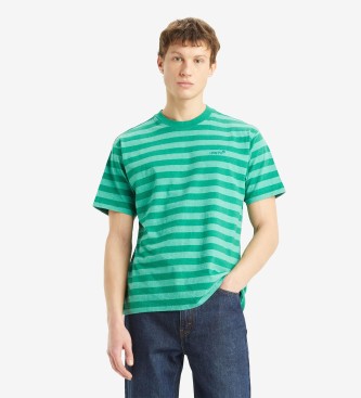 Levi's T-shirt verde vintage con linguetta rossa