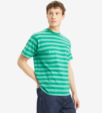 Levi's T-shirt verde vintage con linguetta rossa
