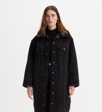 Levi's Longline Wattierte Jacke schwarz