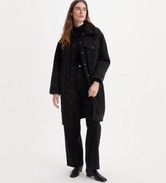 Levi's Longline Wattierte Jacke schwarz