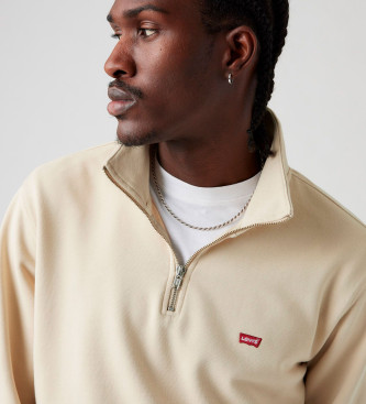 Levi's Original 1/4 Zip beige sweatshirt