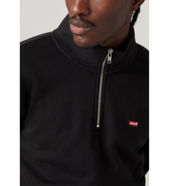 Levi's Sudadera Original Housemark con cremallera de un cuarto negro
